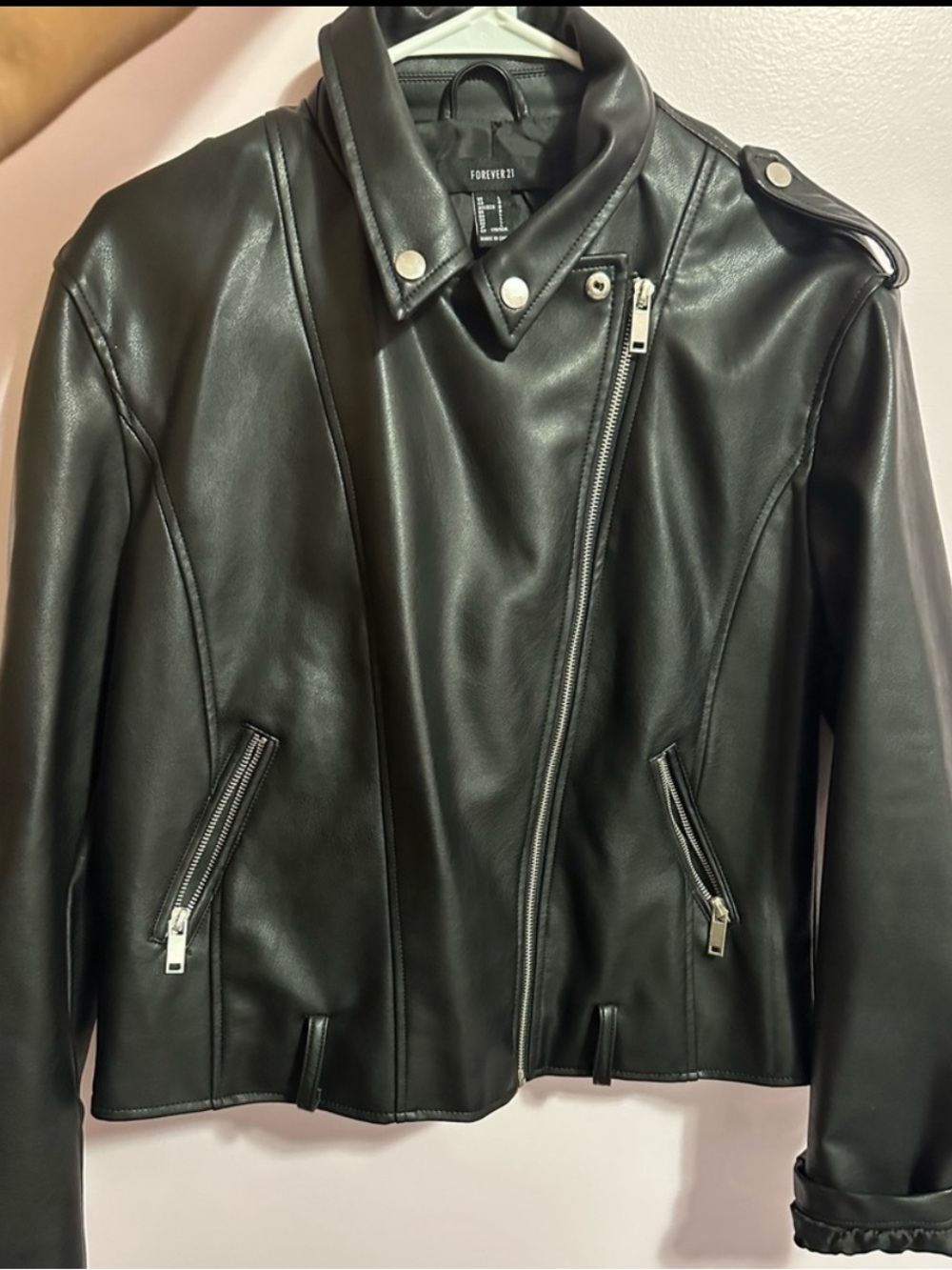 Forever 21 Black Faux Leather Moto Jacket